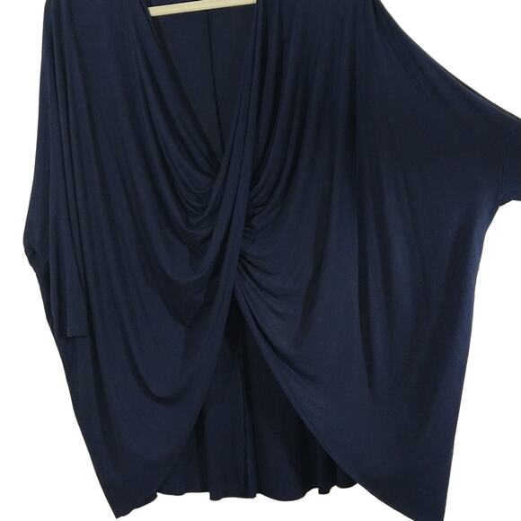 A Silence + Noise Women's Navy Blue Twist Front Oversized Top Shirt Tunic XS - Picture 6 of 13